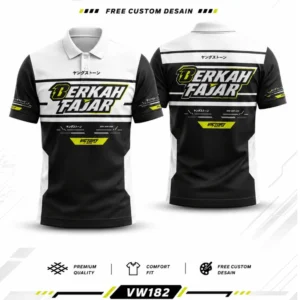JERSEY KAOS RACING BERKAH FAJAR CUSTOM POLO KERAH KANCING V-NECK, KAOS SATUAN, BAHAN FULLPRINT VW182